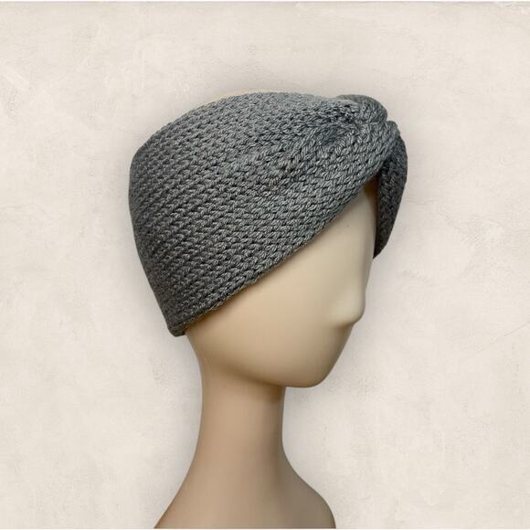 Ear Warmer Twisted Gray Knitted Headband Women Hairband Winter Holiday Gift - Picture 1 of 6